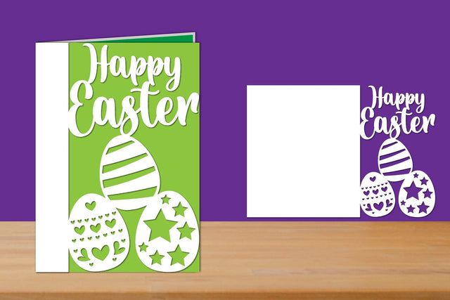 Happy Easter Papercut Card, Easter Folded Card SVG zafrans studio 