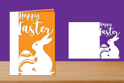Happy Easter Papercut Card, Easter Folded Card SVG zafrans studio 