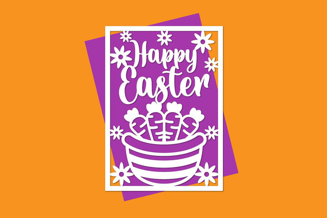 Happy Easter Papercut, Easter Card, Happy Easter Cut files svg eps ai png dxf SVG zafrans studio 