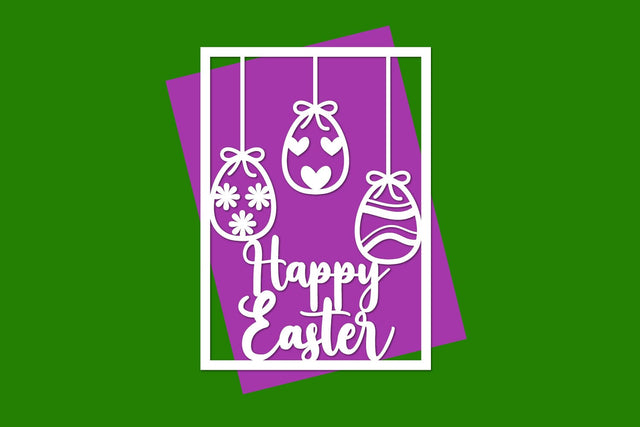 Happy Easter Papercut, Easter Card, Happy Easter Cut files svg eps ai png dxf SVG zafrans studio 