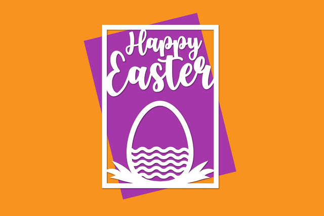 Happy Easter Papercut, Easter Card, Happy Easter Cut files svg eps ai png dxf SVG zafrans studio 