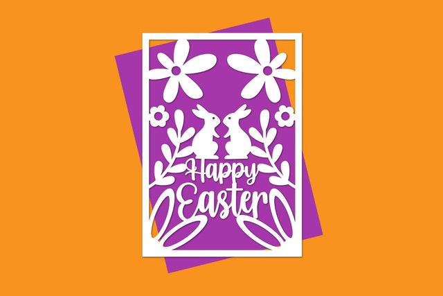 Happy Easter Papercut, Easter Card, Happy Easter Cut files svg eps ai png dxf SVG zafrans studio 