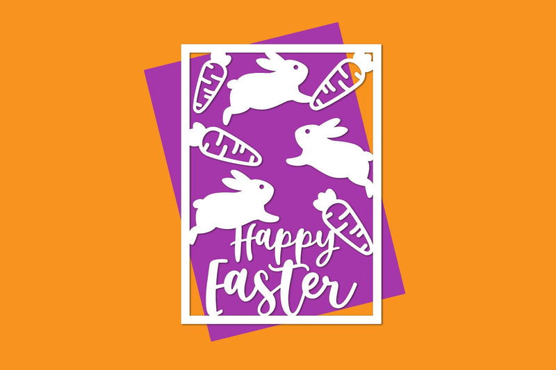Happy Easter Papercut, Easter Card, Happy Easter Cut files svg eps ai png dxf SVG zafrans studio 