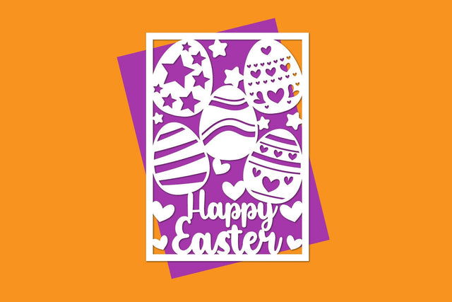 Happy Easter Papercut, Easter Card, Happy Easter Cut files svg eps ai png dxf SVG zafrans studio 