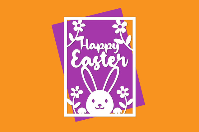 Happy Easter Papercut, Easter Card, Happy Easter Cut files SVG zafrans studio 