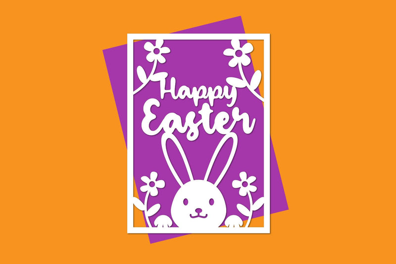Happy Easter Papercut, Easter Card, Happy Easter Cut files SVG zafrans studio 