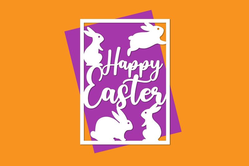 Happy Easter Papercut, Easter Card SVG zafrans studio 