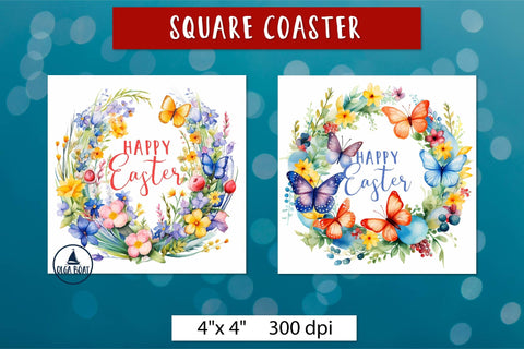 Happy easter png | Easter coaster sublimation designs Sublimation Olga Boat Design 