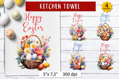 Happy Easter png , Kitchen towel design Sublimation Olga Boat Design 