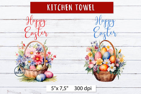 Happy Easter png , Kitchen towel design Sublimation Olga Boat Design 