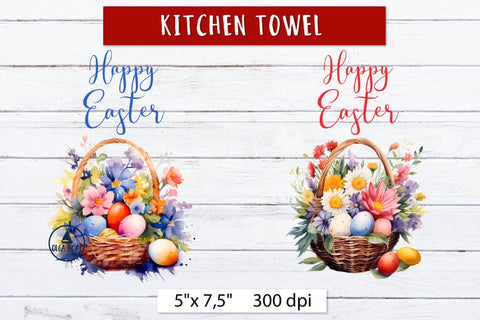 Happy Easter png , Kitchen towel design Sublimation Olga Boat Design 