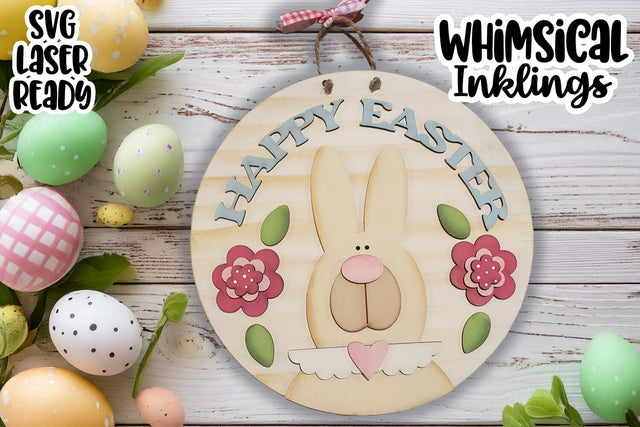 Happy Easter Round Sing Laser SVG SVG Whimsical Inklings 