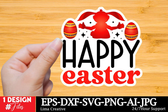 Happy Easter Sticker SVG Cut File, Happy Easter SVG Design, Easter SVG Bundle, Easter Sublimation PNG,Easter Sublimation Bundle, Easter GRaphic Illustration SVG Insomnia Std 