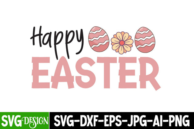 Happy Easter SVG Design, Happy Easter Day SVG, Easter Day SVG Design,Hoppy Easter SVG,Easter Bunny SVG Cut File SVG BlackCatsMedia 