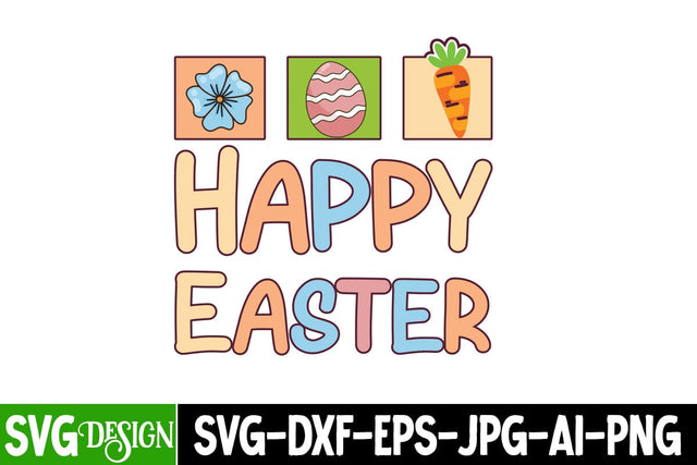 Happy Easter SVG Design, Happy Easter Day SVG, Easter Day SVG Design,Hoppy Easter SVG,Easter Bunny SVG Cut File SVG BlackCatsMedia 