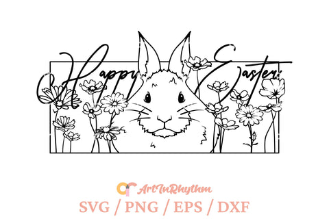 Happy Easter Svg, Easter Svg, Easter Bunny Svg, Spring Svg, Flowers Svg SVG Artinrhythm shop 