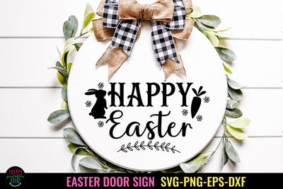 Happy Easter SVG I Easter Door Sign SVG I Easter Sign SVG SVG Happy Printables Club 