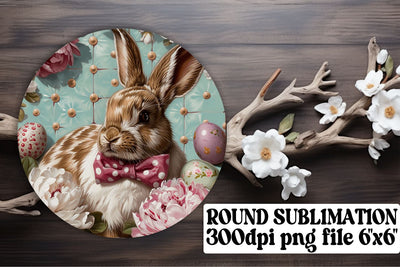 Happy Easter Trio Sublimation Set - Circle, Keychain, Coaster Sublimation afrosvg 