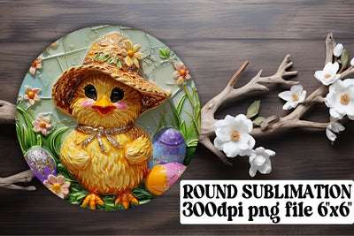 Happy Easter Trio Sublimation Set - Circle, Keychain, Coaster Sublimation afrosvg 