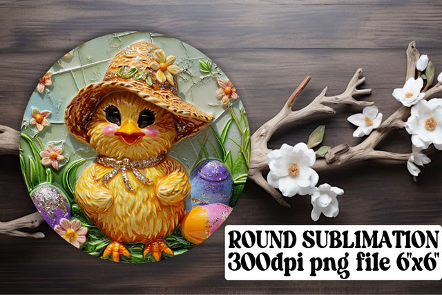 Happy Easter Trio Sublimation Set - Circle, Keychain, Coaster Sublimation afrosvg 