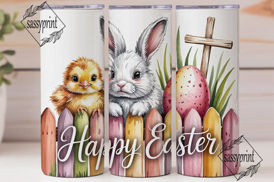 Happy Easter Tumbler Wrap PNG Sublimation sassyprint 
