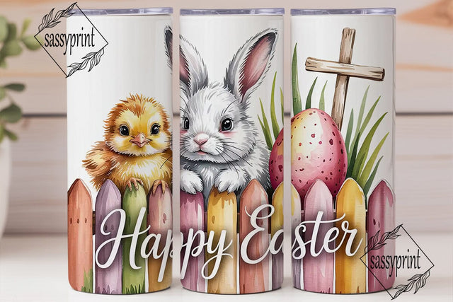 Happy Easter Tumbler Wrap PNG Sublimation sassyprint 