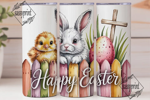 Happy Easter Tumbler Wrap PNG Sublimation sassyprint 