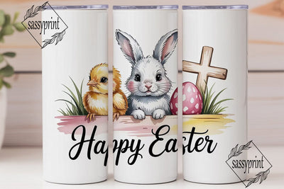 Happy Easter Tumbler Wrap PNG Sublimation sassyprint 