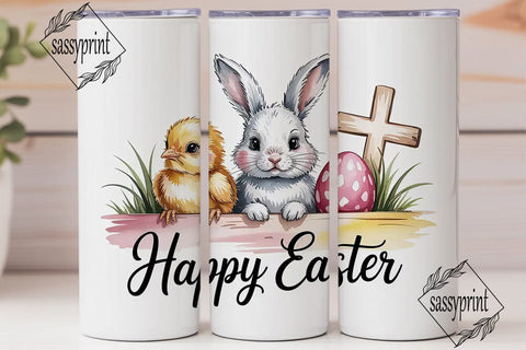 Happy Easter Tumbler Wrap PNG Sublimation sassyprint 