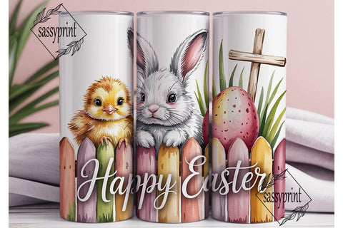 Happy Easter Tumbler Wrap PNG Sublimation sassyprint 