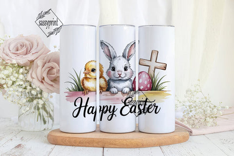 Happy Easter Tumbler Wrap PNG Sublimation sassyprint 