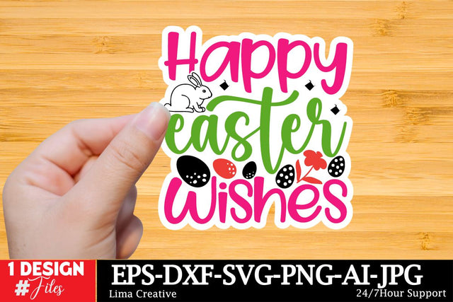 Happy Easter Wishes Sticker SVG Cut File, Happy Easter SVG Design, Easter SVG Bundle, Easter Sublimation PNG,Easter Sublimation Bundle, Easter GRaphic Illustration SVG Insomnia Std 