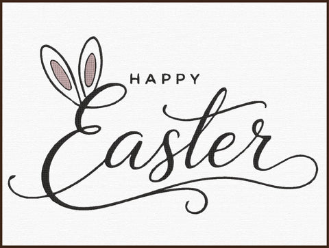 Happy Easter With Bunny Ears Embroidery Embroidery/Applique DESIGNS designartist 