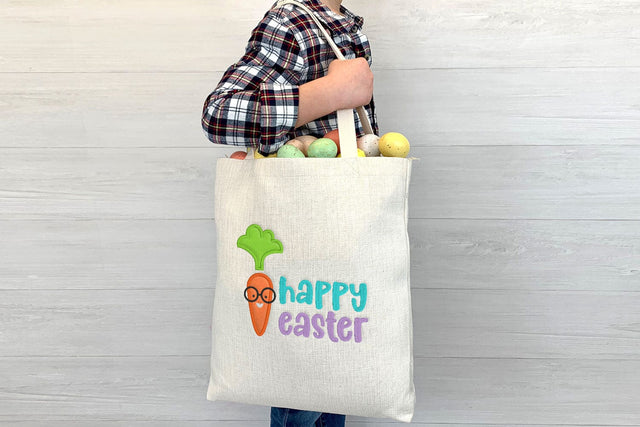 Happy Easter with Nerdy Carrot Applique Embroidery Embroidery/Applique DESIGNS Designed by Geeks 