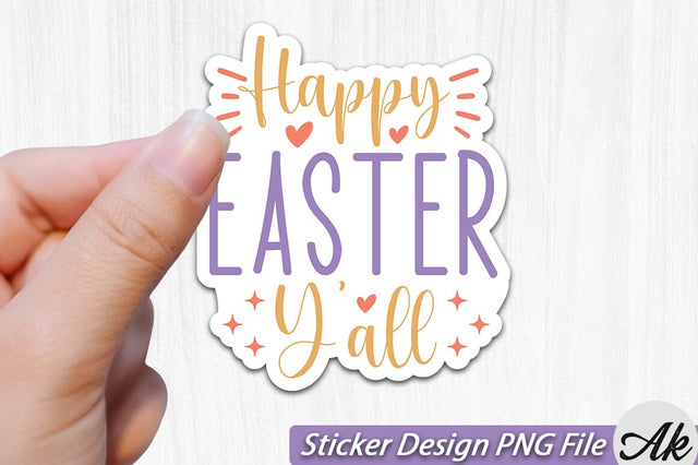 Happy Easter Y'all SVG And Sticker PNG Design SVG akazaddesign 