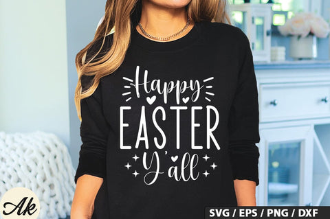 Happy Easter Y'all SVG And Sticker PNG Design SVG akazaddesign 