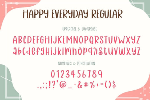 Happy Everyday - Handwritten Font Duo Font AnningArts Design 