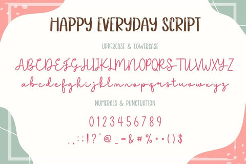 Happy Everyday - Handwritten Font Duo Font AnningArts Design 