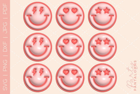Happy face svg, love happy face, y2k digital stickers, digital planner stickers, for sublimation, mousepad sublimation, stickers png, puff svg SVG Partypantaloons 