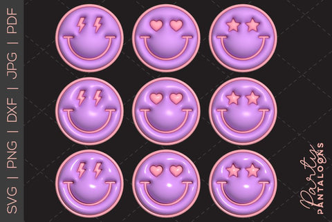 Happy face svg, love happy face, y2k digital stickers, digital planner stickers, for sublimation, mousepad sublimation, stickers png, puff svg SVG Partypantaloons 