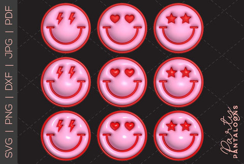 Happy face svg, love happy face, y2k digital stickers, digital planner stickers, for sublimation, mousepad sublimation, stickers png, puff svg SVG Partypantaloons 