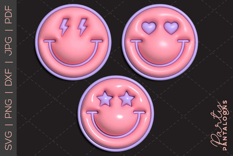 Happy face svg, love happy face, y2k digital stickers, digital planner stickers, for sublimation, mousepad sublimation, stickers png, puff svg SVG Partypantaloons 