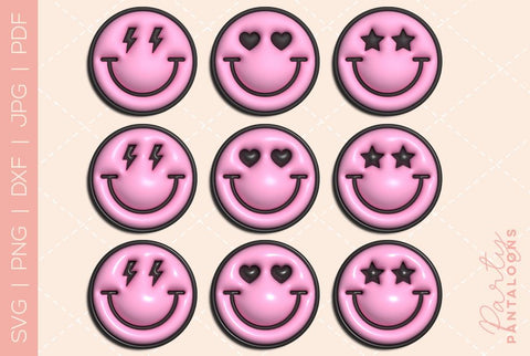 Happy face svg, love happy face, y2k digital stickers, digital planner stickers, for sublimation, mousepad sublimation, stickers png, puff svg SVG Partypantaloons 