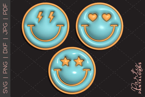 Happy face svg, love happy face, y2k digital stickers, digital planner stickers, for sublimation, mousepad sublimation, stickers png, puff svg SVG Partypantaloons 