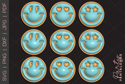 Happy face svg, love happy face, y2k digital stickers, digital planner stickers, for sublimation, mousepad sublimation, stickers png, puff svg SVG Partypantaloons 