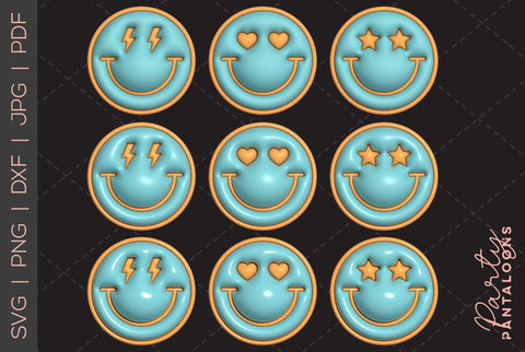 Happy face svg, love happy face, y2k digital stickers, digital planner stickers, for sublimation, mousepad sublimation, stickers png, puff svg SVG Partypantaloons 