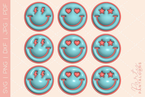 Happy face svg, love happy face, y2k digital stickers, digital planner stickers, for sublimation, mousepad sublimation, stickers png, puff svg SVG Partypantaloons 