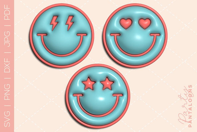 Happy face svg, love happy face, y2k digital stickers, digital planner stickers, for sublimation, mousepad sublimation, stickers png, puff svg SVG Partypantaloons 