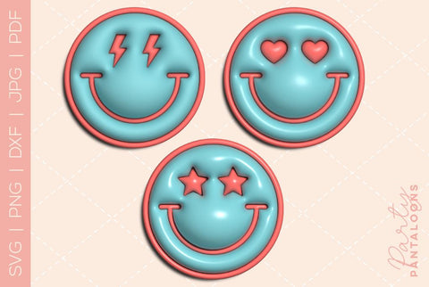Happy face svg, love happy face, y2k digital stickers, digital planner stickers, for sublimation, mousepad sublimation, stickers png, puff svg SVG Partypantaloons 