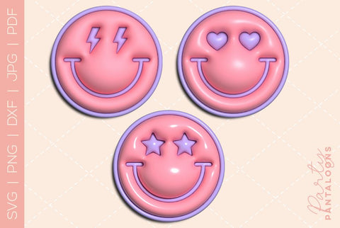 Happy face svg, love happy face, y2k digital stickers, digital planner stickers, for sublimation, mousepad sublimation, stickers png, puff svg SVG Partypantaloons 